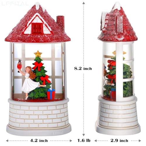 Christmas Snow Globe Lantern Nutcracker Scene 8.2in – USB or Battery Powered