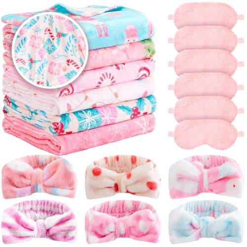 Fanfanwin Christmas in July Sleepover Party Set Pink Snowman - 18 Pcs Girls Gift