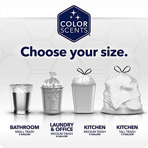 4 Gallon Small Trash Bags with Drawstring & Microban - 720 Pack, Scented Varieties Including Lavender & Ocean Mist - Ideal for Bathrooms & Small Waste Bins (Variation of THIS listing: 1 Count Pack 720)
