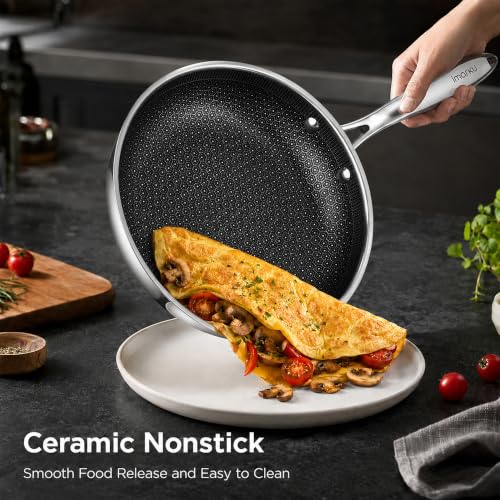8 Inch Nonstick Frying Pan with Ceramic Coating, Compatible with All Cooktops