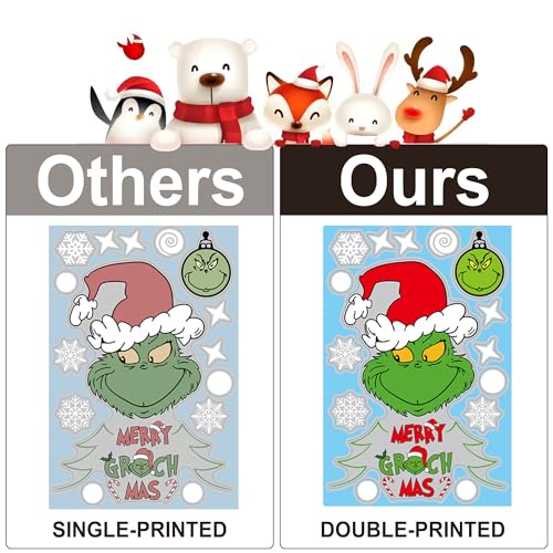 Christmas Window Clings Decorations for Glass Windows Winter Stickers Snowflakes Christmas Decorations Christmas Window Stickers for Holiday Window Clings Winter Decorations 10 Sheet