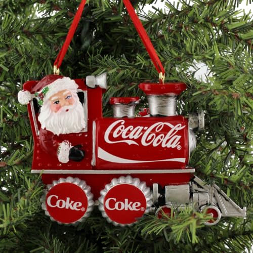 Kurt S. Adler Coca-Cola Santa Coke Train Christmas Holiday Ornament Gift Boxed (One Size, Red)