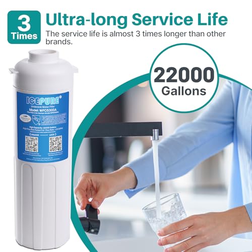 ICEPURE WFC5300A Under Sink Water Filter System - 3 Year/22000 Gallon Replacement, Heavy Metal & Chlorine Removal