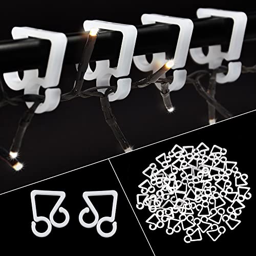 Vikdio 30-Pack Gutter Hooks for Outdoor Lights, White – No-Scratch Clip-On Light Clips