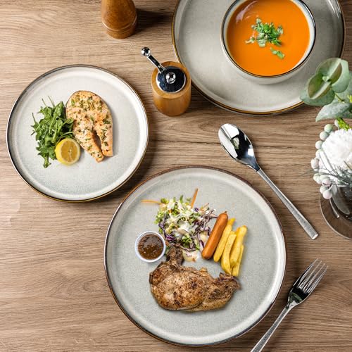 GBHOME Green Wheat Ceramic Dinnerware Set for 6 - 18 Pieces, Microwave & Dishwasher Safe