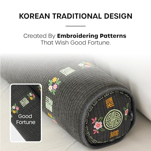 12-Inch Korean Buckwheat Cervical Neck Roll Pillow for Targeted Support