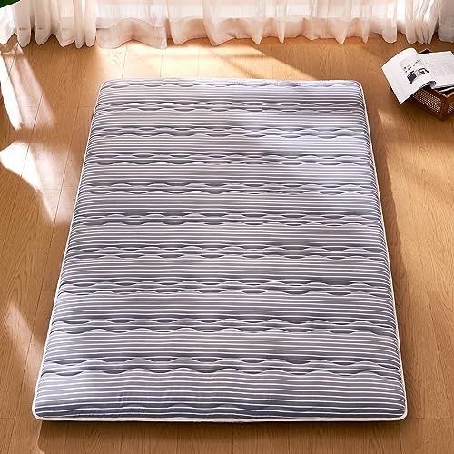Twin Gray Japanese Foam Futon Mattress - Thick Supportive Tatami Sleeping Pad