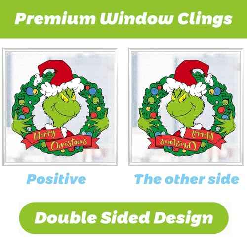 Christmas Window Clings Xmas Decor - 90 PCS Reusable Double Sided Static Window Stickers - Merry Christmas Gel Decals for Xmas Decorations Indoor Party Supplies