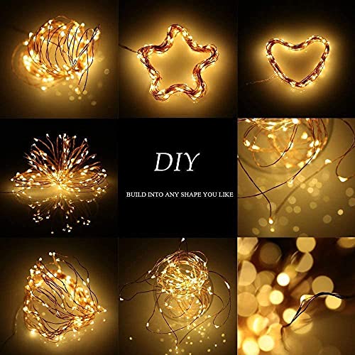 Sanniu 5m Warm White LED Copper Wire String Lights - Battery Powered Starry Fairy Lights 50 LEDs, 1 Pack