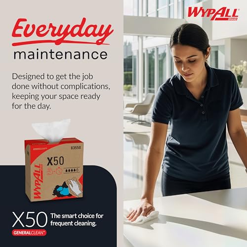 WypAll GeneralClean X50 Cleaning Cloths Set - Pop-Up Box, 10 Packs of 168 Towels