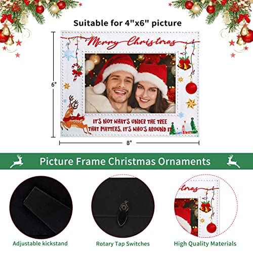 FaCraft Christmas Picture Frame 2025-4 x 6 mas Family Photo Frames Snowflake Merry Christmas Frame Xmas Gifts for Family Women Men Friends Winter Party Holiday Home Decorations Souvenir