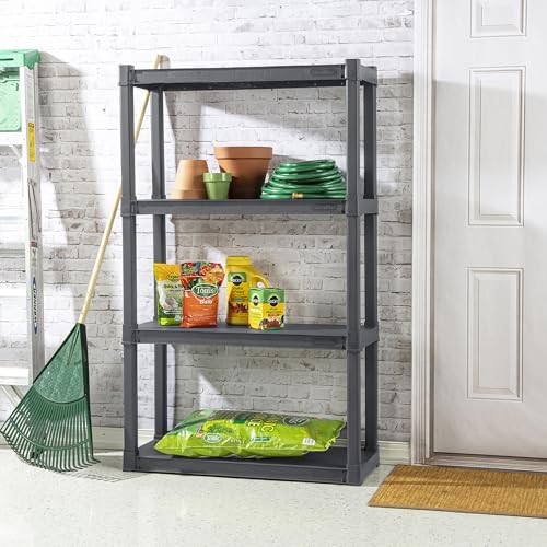 Sterilite 4 Shelf Heavy-Duty Plastic Storage & Utility Shelving Unit - Model 1