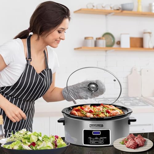 8-Quart Digital Programmable Slow Cooker with Timer - Stainless Steel