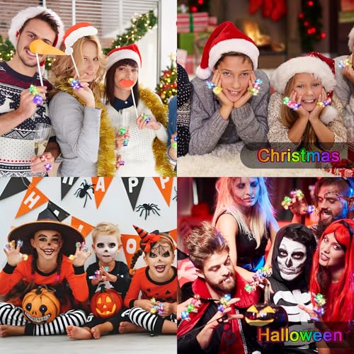 150 Pcs Light Up Glow Rings Set - Flashing LED Party Favors for Kids & Adults