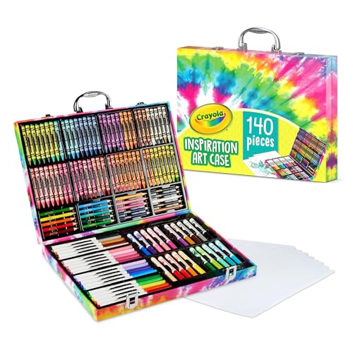 Crayola Inspiration Art Case Tie-Dye Coloring Set 4 Pack - 140 Pieces for Kids