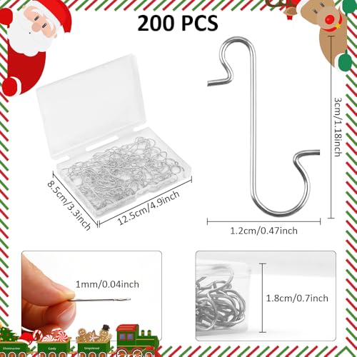 Zanzike Silver Ornament Hangers - 200pcs Christmas Tree Hooks (Variation: Silver--200pcs)