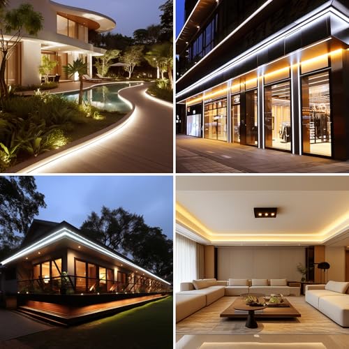 Outdoor COB LED Strip Lights Waterproof 65.6ft 200W Warm White