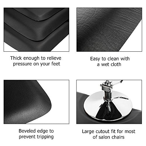 3' x 4' Anti-Fatigue Salon Mat with Beveled Edges for Hair Stylists, Waterproof & Non-Slip