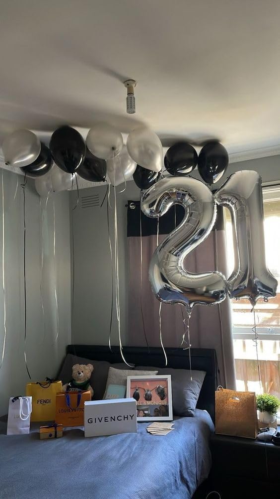 Silver Number 21 Balloon - 40 Inch 21st Birthday Decoration for Kids & Adults | Perfect Party Supplies