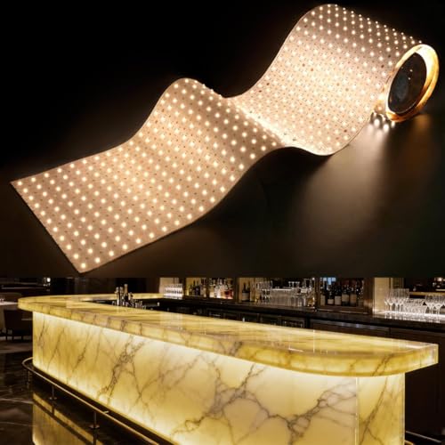 3000K Warm White LED Backlight Sheet - Flexible, Cuttable, 6.56Ft IP20, for Countertop & Marble