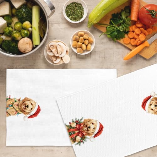 Goldendoodle Christmas Kitchen Towels Set of 2 - Dog Lover Holiday Decor