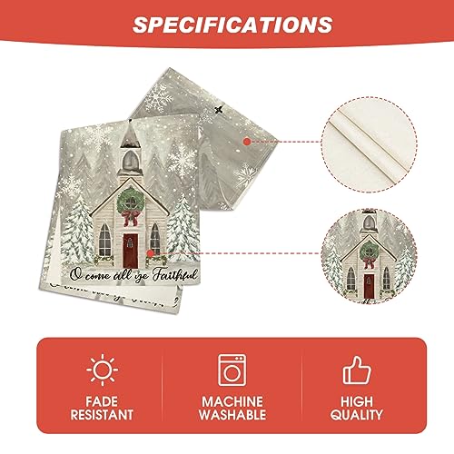Artoid Mode Church Christmas Table Runner Home Party Decor 13x120 Inch