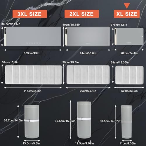 XL Gray Food Warming Mat 24x15 Inch with Heat-Resistant Pad - Portable & Fast Heating