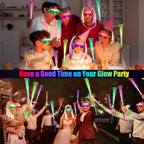 Glow in the Dark Party Supplies Set for Indoor Outdoor Events - Assorted