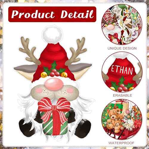 48 Pcs Christmas Gnome Cutouts Christmas Bulletin Board Decorations Classroom Winter Holiday Cut-Outs Decor Home School Bulletin Board Stickers for Wall Window