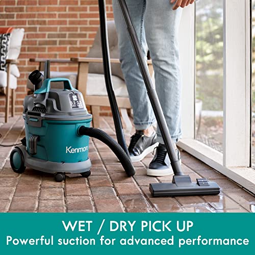Kenmore Wet Dry Canister Vacuum Cleaner - 3.2 Gallon Green, Portable & Wall Mountable