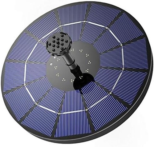 AISITIN Solar Fountain Pump - 3.5W with 1500mAh Battery & 6 Nozzles | Ideal for Bird Baths, Ponds & Gardens