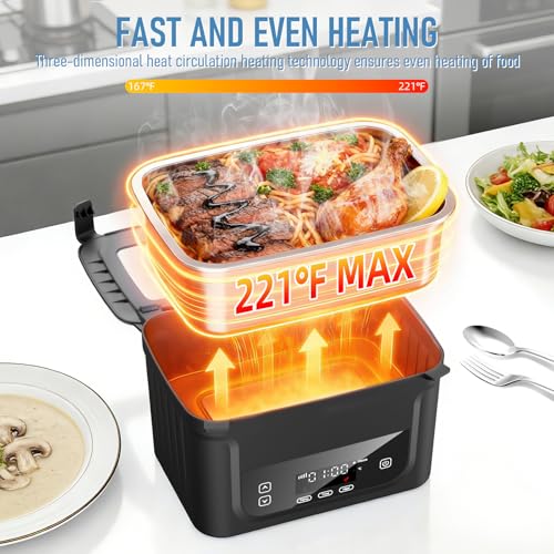 Cordless Electric Heated Lunch Box with 6.3-Cup Capacity - Ice Blue