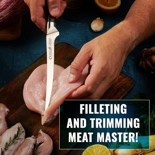 7-Inch Flexible Fish & Meat Fillet Knife - Razor-Sharp Boning Knife with Pakkawood Handle