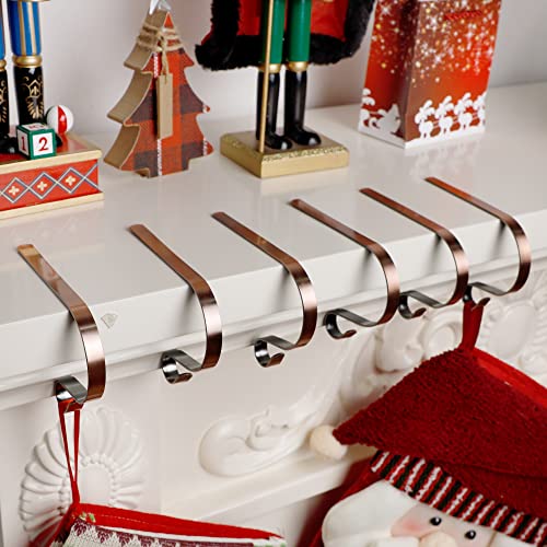 Christmas Stocking Holders for Mantle Set of 6, Adjustable and