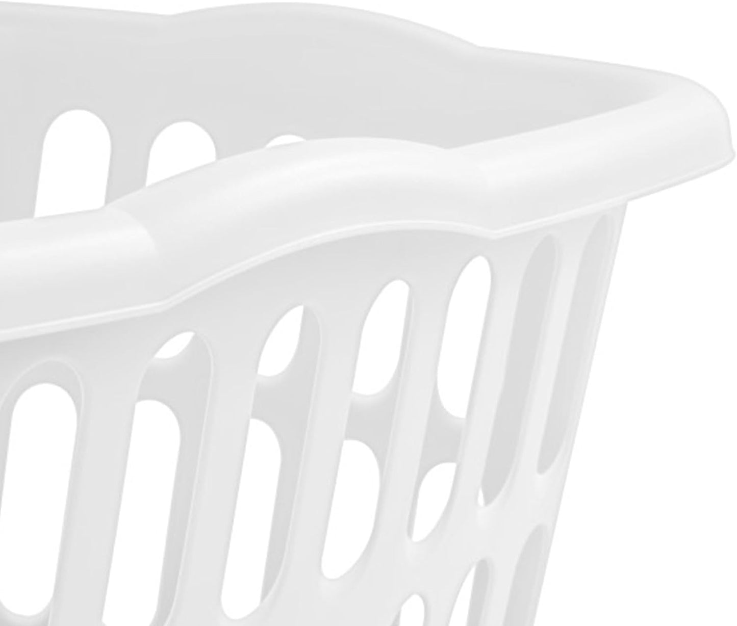 Sterilite Rectangular Laundry Basket - 12-Pack Plastic Hamper, 1.5 Bushel, White | Ideal for Bedroom & Bathroom Storage