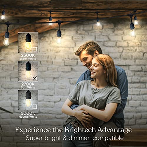 Brightech Ambience Pro LED Outdoor String Lights 48ft Soft White Dimmable Bulbs