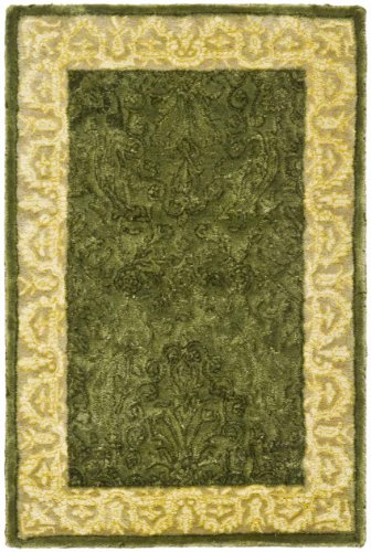 SAFAVIEH Silk Road Collection 2' x 3' Spruce / Ivory SKR213A Handmade Traditional Wool Accent Rug