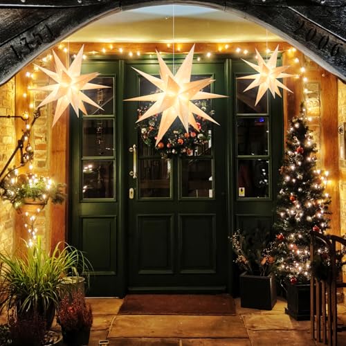 GALACOVE 23'' Moravian Star Light - 18 Point Outdoor Indoor Christmas Star with Timer
