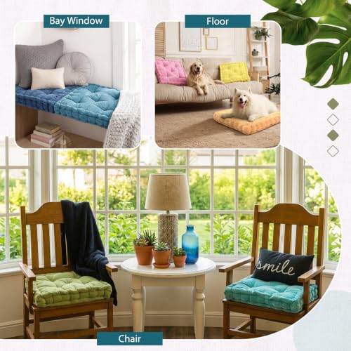 Large Square Floor Cushions Set - 12 Colorful 20x20 Inch Lounge Pillows