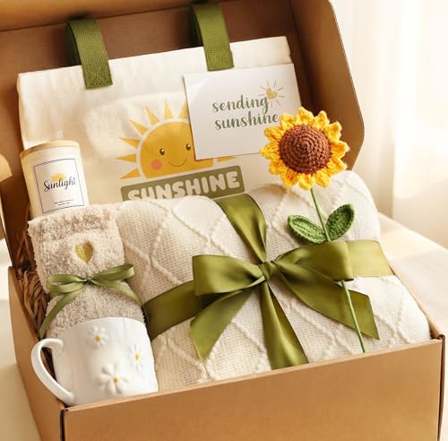 Sunshine Gift Basket for Women - Sunflower Edition, Get Well & Birthday Care Package