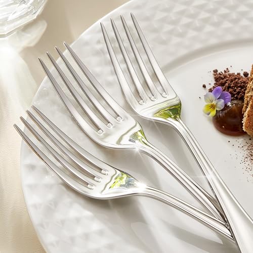 12-Piece Dinner Fork Set - 8-Inch Teardrop Stainless Steel Cutlery - Variation of THIS listing
