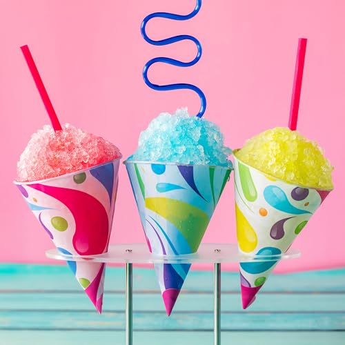 Nostalgia Snow Cone Shaved Ice Machine - White Retro Tabletop Slushie Maker with 2 Cups & Scoop