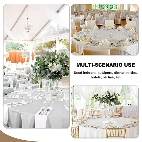 White Round Tablecloth 120 Inch Pack of 6 for 48-96 Inch Tables - Fitable