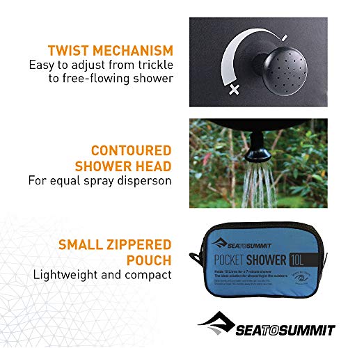 Pocket Shower 10L for Camping & Backpacking - Black