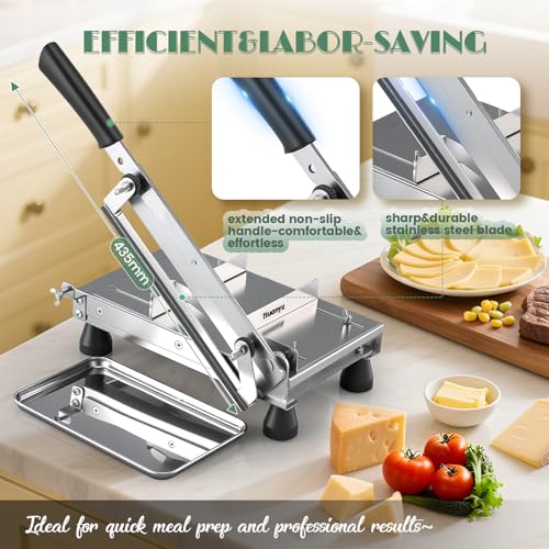 Huanyu Stainless Steel Cheese Slicer with Adjustable Thickness, Multipurpose Food Cutter