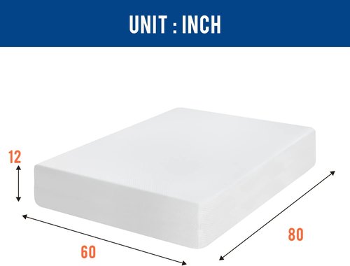 FDW 12-Inch Queen Mattress - Medium Firm Gel Memory Foam | CertiPUR-US Certified | Pressure Relief & Cooling Comfort