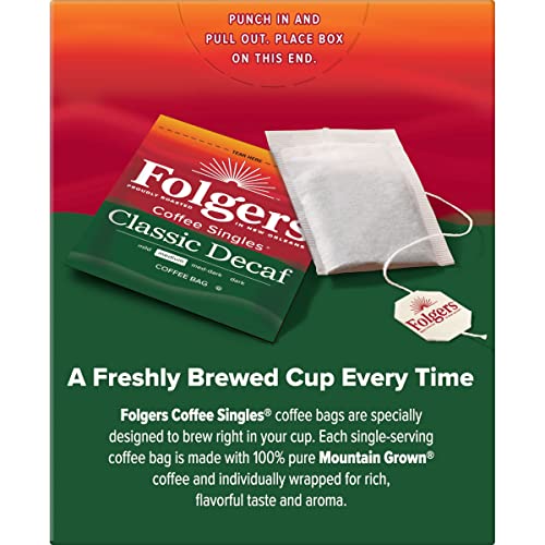 Decaf Coffee Singles - Classic Medium Roast, 19 Count Pack of 6