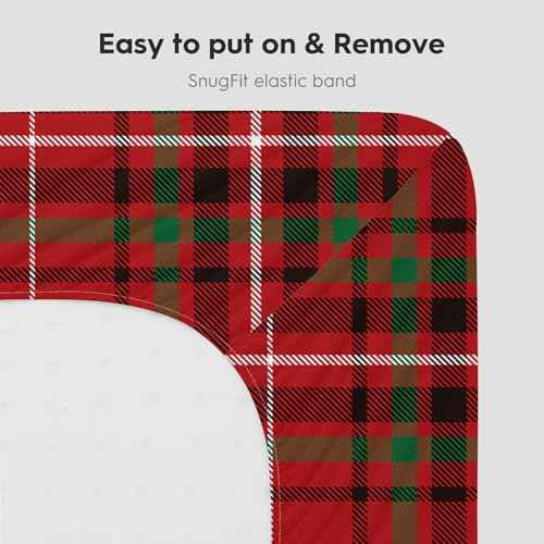 Horaldaily 2 Pack Fitted Crib Sheet for Boys Girls,Christmas Soft Breathable Washable Jersey Microfiber Baby Crib Sheet, Fits Standard Size Crib Mattress 28in x 52in, Trees Nursery Sheet Red/Red