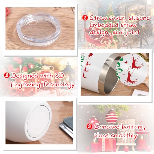 Umigy 8 Pieces Christmas Wine Tumbler Set – Classic Holiday Gift & Party Favors
