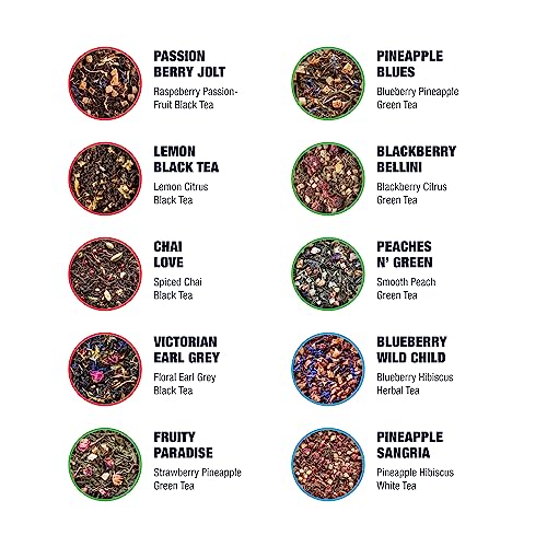 Tiesta Tea Discovery Sampler - 20 Varieties Loose Leaf Tea Set, Includes Green, Black & Herbal Blends